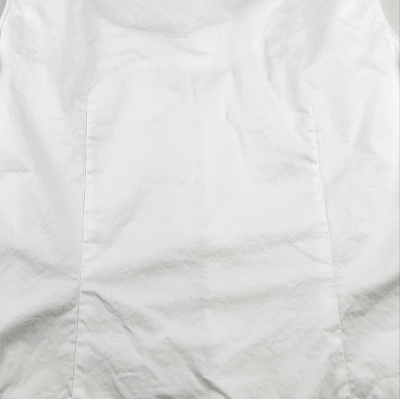 Talbots Petites Sleeveless Top Pleated Scoop Neck Tank Blouse Cream 12P Cotton - Picture 8 of 10